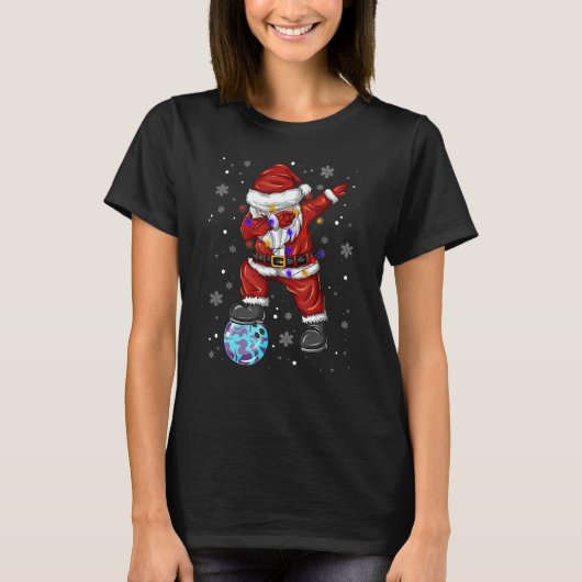 T-shirt Bowling Dabbing Santa Claus Bowling Player Christm (Devant)