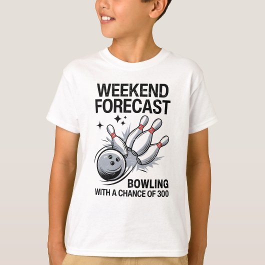 T-shirt Bowling De Prévisions Du Week-End Avec Une Chance (Devant)