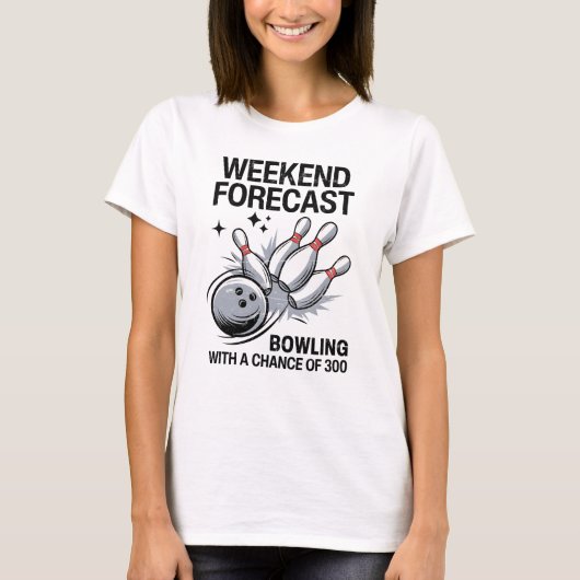 T-shirt Bowling De Prévisions Du Week-End Avec Une Chance (Devant)