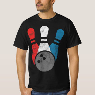T-shirt Bowling Distressed Pour Hommes Pins De Bowling Et