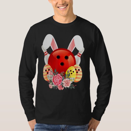 T-shirt Bowling Easter Bunny Egg 2022 Fleurs de lapin Pasc (Devant)