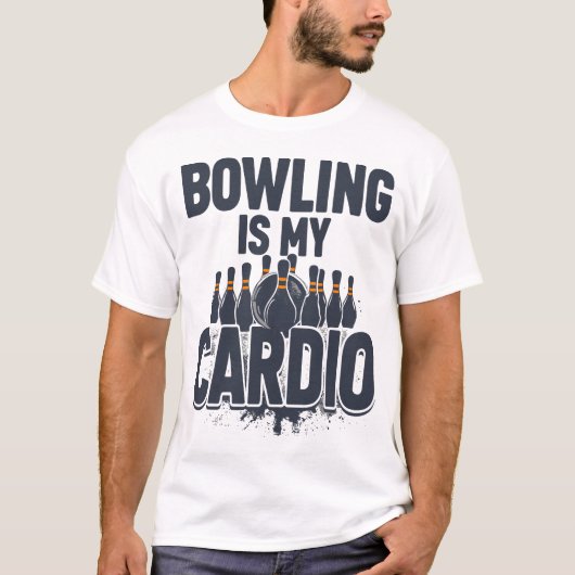 T-shirt Bowling est mon cardio (Devant)