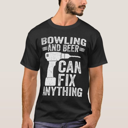 T-shirt Bowling Et Bière Peuvent Réparer N'Importe Quoi (Devant)