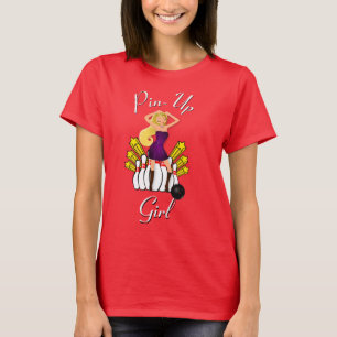 T-shirt Bowling femme's Sportswear Pin-Up Girl Custom T-Sh