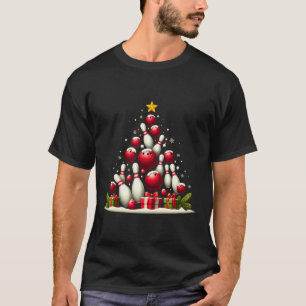 T-shirt Bowling Funky Noël Lumières Noël Pour Hommes W