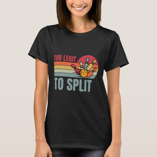 T-shirt Bowling Funny Bowler Team Retro Trop Léger Pour Fr (Devant)