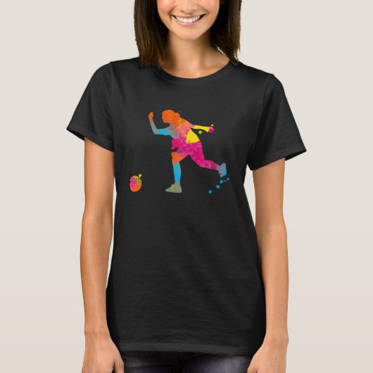 T-shirt Bowling Girl Ball Pin Bowler Strike Bowling Fanati (Devant)