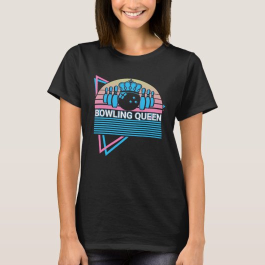 T-shirt Bowling Girl Bowler Retro Bowling Queen (Devant)