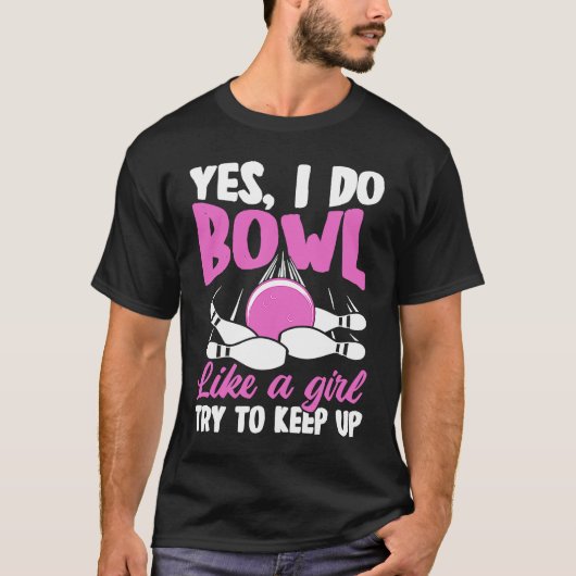 T-shirt Bowling Girl Princess Pin Bowler Strike Bowling Fa (Devant)