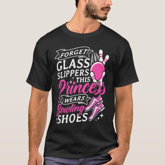 T-shirt Bowling Girl Princess Pin Bowler Strike Bowling Te (Devant)