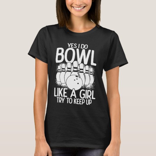 T-shirt Bowling Girl Princess Pin Bowler Strike Bowling Te (Devant)