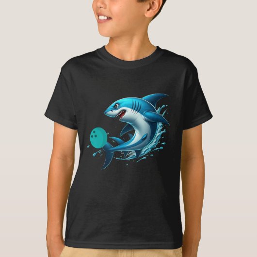 T-shirt Bowling Graphic Bowling Requin Jouer Bowlin (Devant)