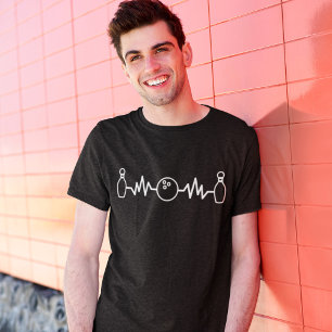 T-shirt Bowling Heartbeat Funny Bowler Ball