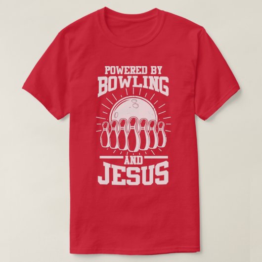 T-shirt Bowling Jesus Bowler Bowling T (Design devant)