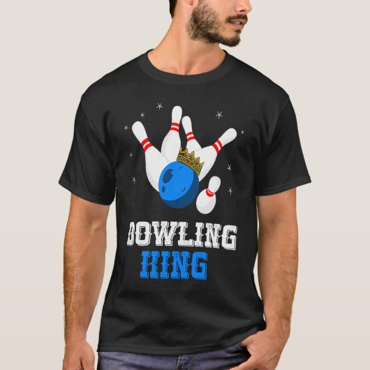T-shirt Bowling King Crown Bowling Pin Strike Bowler Bowli (Devant)