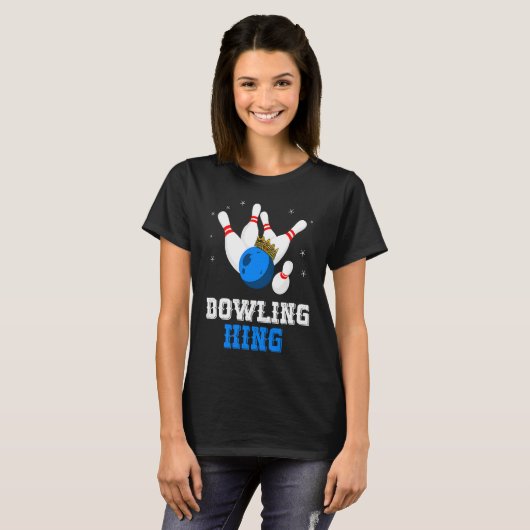 T-shirt Bowling King Crown Bowling Pin Strike Bowler Bowli (Devant entier)