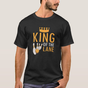 T-shirt Bowling King Of The Lane Boy Men Joueur Bowler Fan