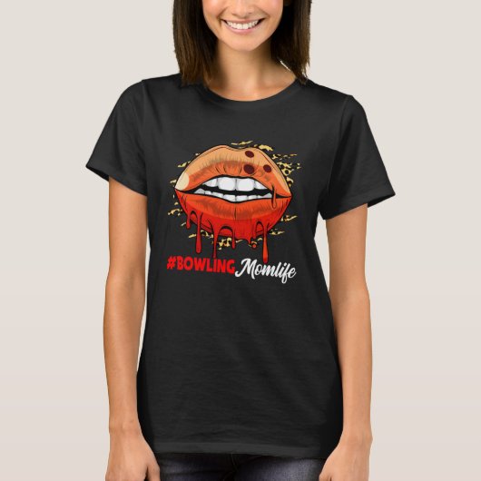 T-shirt Bowling Lips Leopard Lips Sport Mother s Day (Devant)