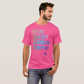 T-shirt Bowling Manger Dormir Répéter Aquarelle (Devant entier)
