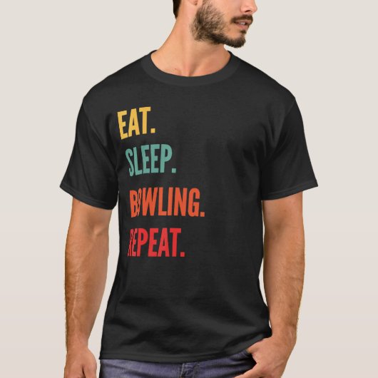 T-shirt Bowling Manger Sleep Bowling Répéter (Devant)