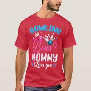 T-shirt Bowling ou Bows MOMMY vous aime Genre Révéler rose