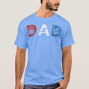 T-shirt Bowling Papa Retro Père Parfait pour les papas Vin
