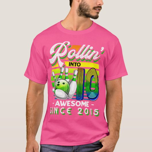 T-shirt Bowling Party Rollin' 10 Magnifique 2015 10E Anniv (Devant)