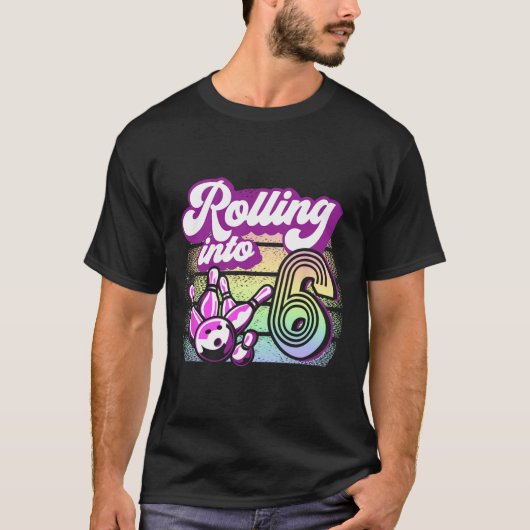 T-shirt Bowling Party Rolling En 6 Bowling Anniversaire (Devant)