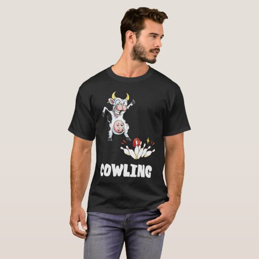 T-shirt Bowling Pin Cow Funny Bowling Bowler Strike Bowlin (Devant entier)