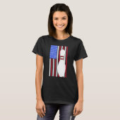 T-shirt Bowling Pin US Flag American Bowling Player Bowler (Devant entier)