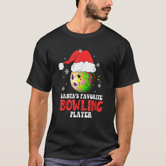 T-shirt Bowling Player Christmas Bowling  Xmas (Devant)