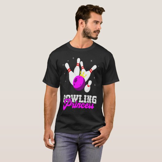 T-shirt Bowling Princess Crown Bowling Pin Strike Bowler B (Devant entier)