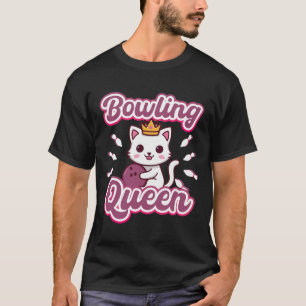 T-shirt Bowling Queen' mignonne femme fille Kawaii Anime C