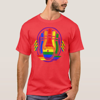 T-shirt Bowling Rainbow Drapeau LGBQ Cool Gay pride Ally E