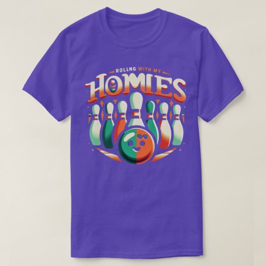 T-shirt Bowling Rolling Avec Mes Homies Drôle Bowler Homme (Design devant)