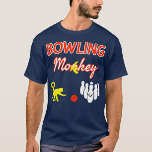 T-shirt Bowling Singe Rouge Blanc Jaune Funny T