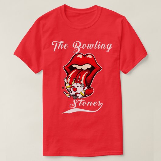 T-shirt Bowling Stones Funny Strike Bowling FANS Stones 20 (Design devant)