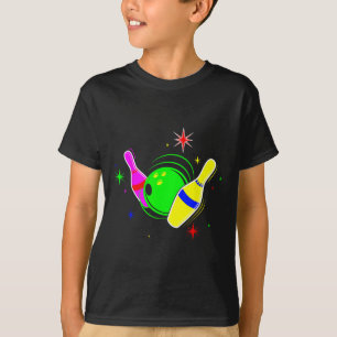 T-shirt Bowling T Shirt 80s Retro Neon Signal Strike Bowli