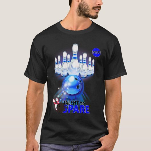 T-shirt Bowling Talent to spare, joueurs pro bleu (Devant)
