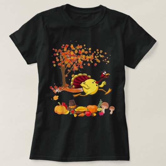 T-shirt Bowling Turquie Thanksgiving Fall Tree Bowling Pla (Design devant)