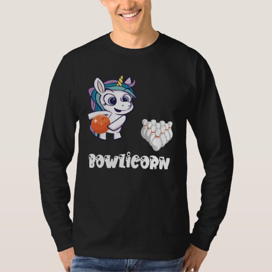 T-shirt Bowling Unicorn Bowler Bowling Pin Bowling Team St (Devant)