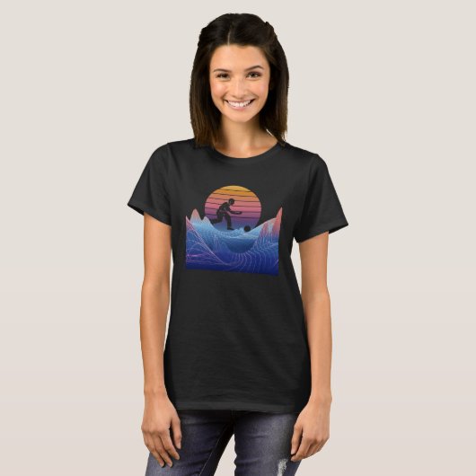 T-shirt Bowling Vaporwave Sunset Bowling Pin Bowler Bowlin (Devant entier)