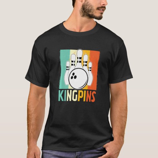 T-shirt Bowling vintage Bowler King Pins (Devant)