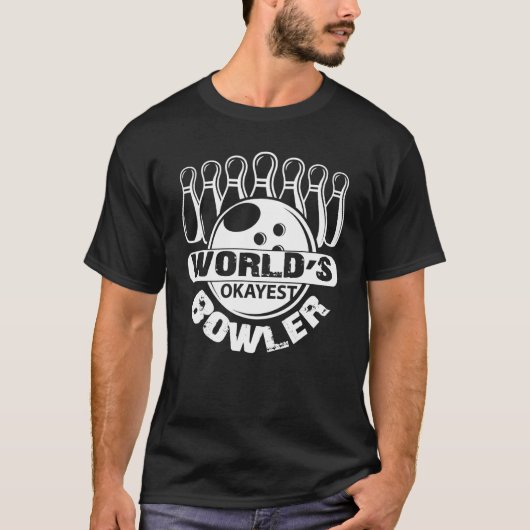 T-shirt Bowling World's Okayest Bowler (Devant)