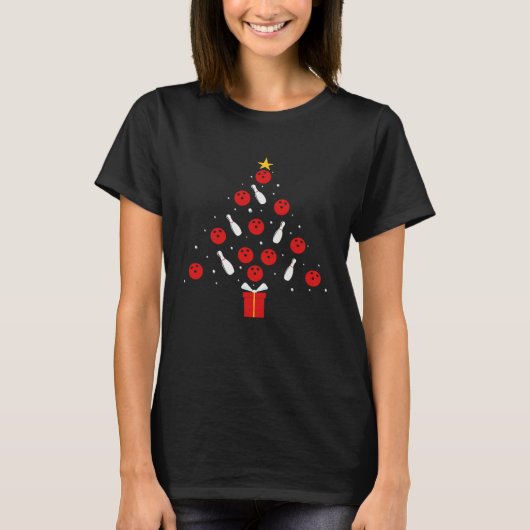 T-shirt Bowling Xmas Tree  Holiday  Bowling  Christmas (Devant)