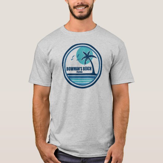 T-shirt Bowman's Beach Floride Palm Tree Birds (Devant)