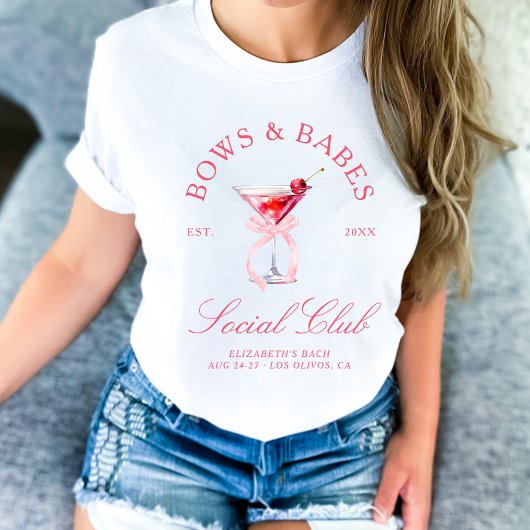 T-shirt Bows & Babes Coquette Cherries Événement de Bachel
