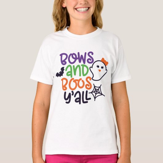 T-shirt Bows & Boos Y'all, Halloween amusant (Devant)