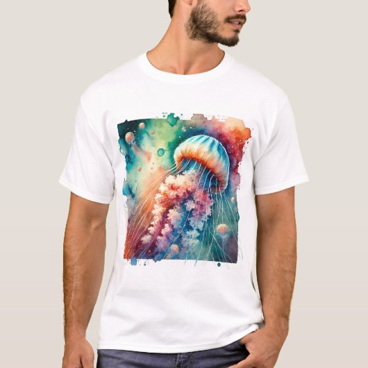 T-shirt Box Jellyfish 050824AREF128 - Watercolor (Devant)