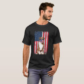 T-shirt Boxe American Flag Dog Wears Face Mask 4 Of Jul (Devant entier)